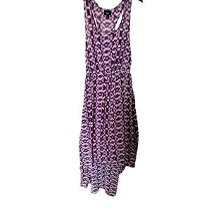 Mossimo Dress Purple White Print Sleeveless High Low Casual Size Unknown